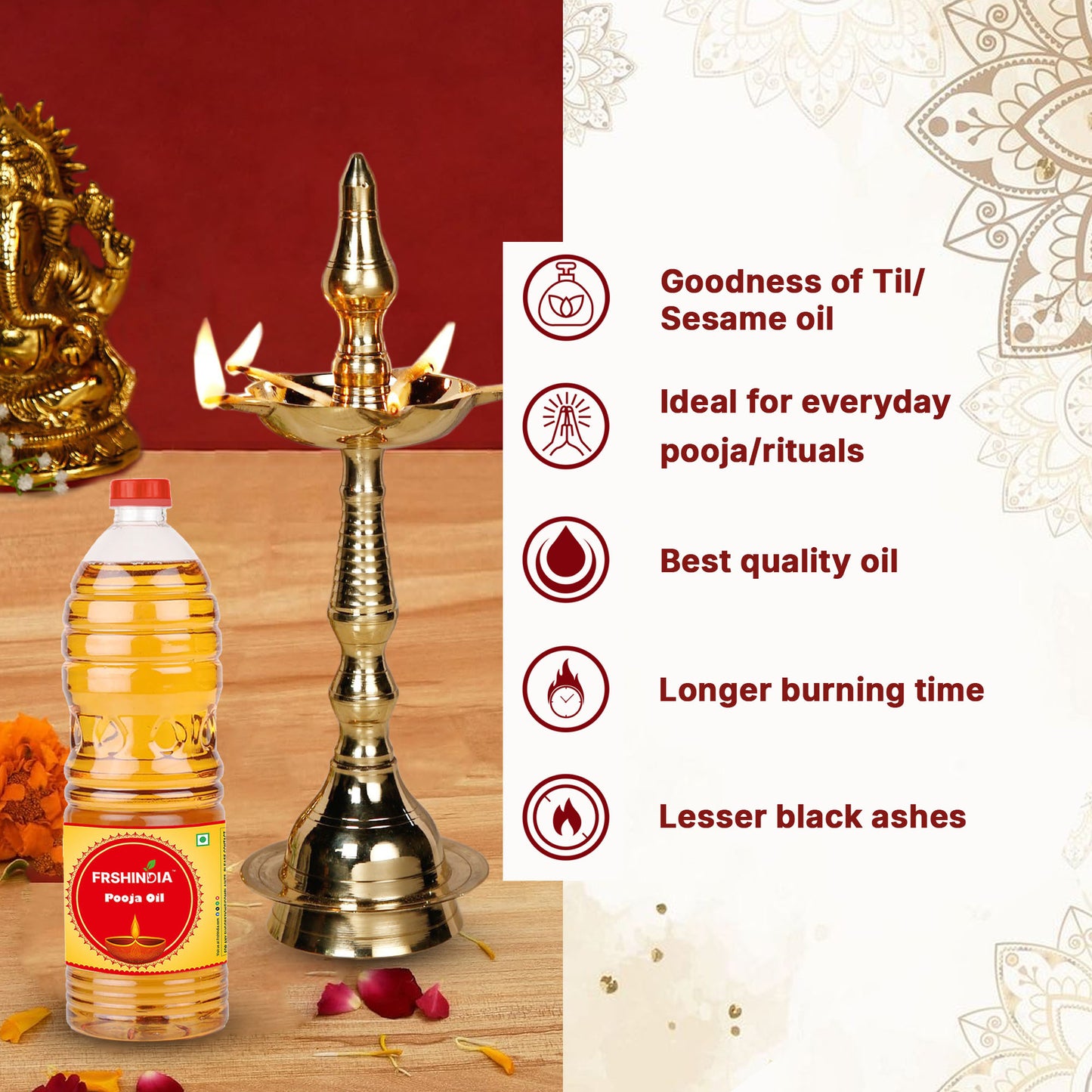 FRSHINDIA Divine Glow Pooja Oil (1 Ltr.)