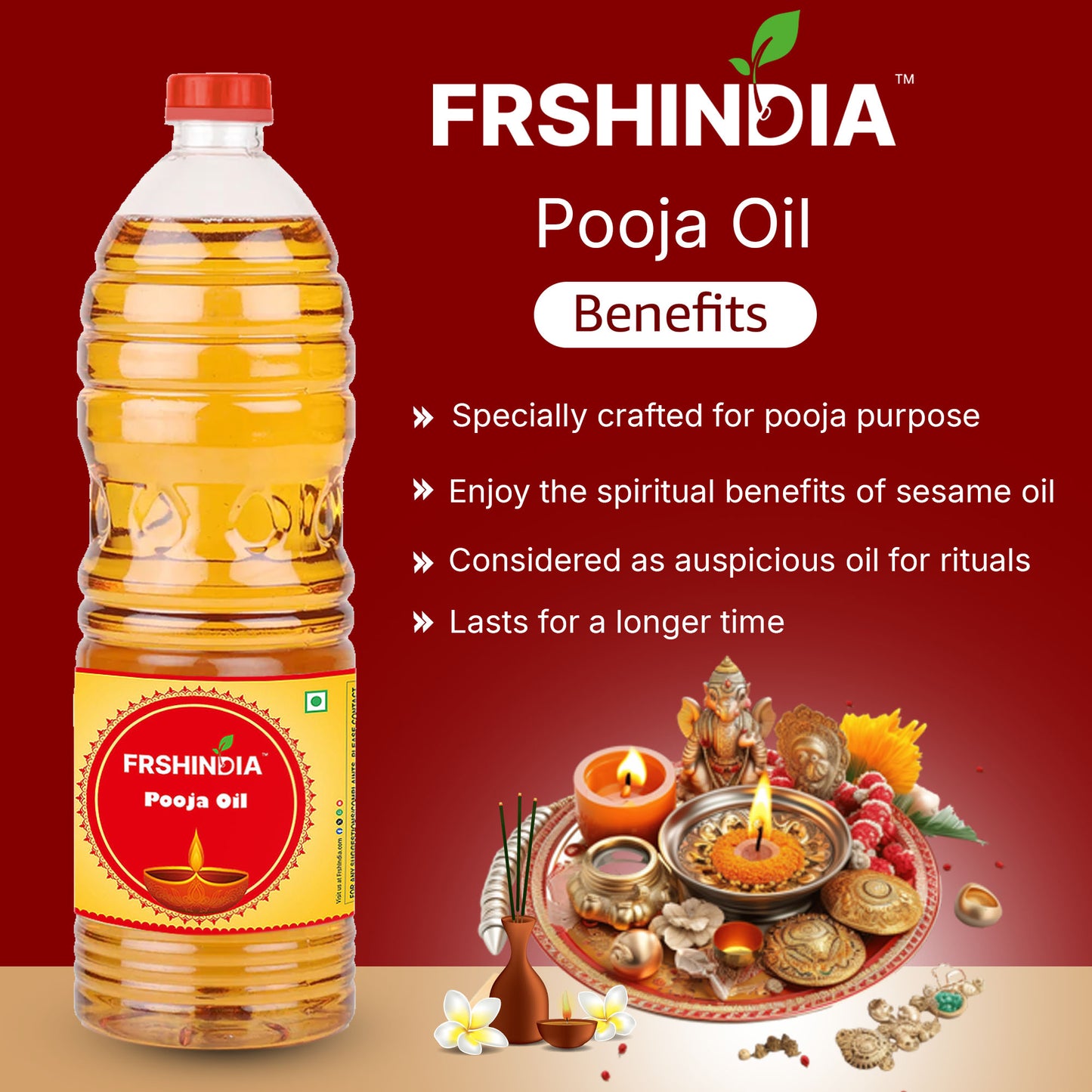 FRSHINDIA Divine Glow Pooja Oil (1 Ltr.)