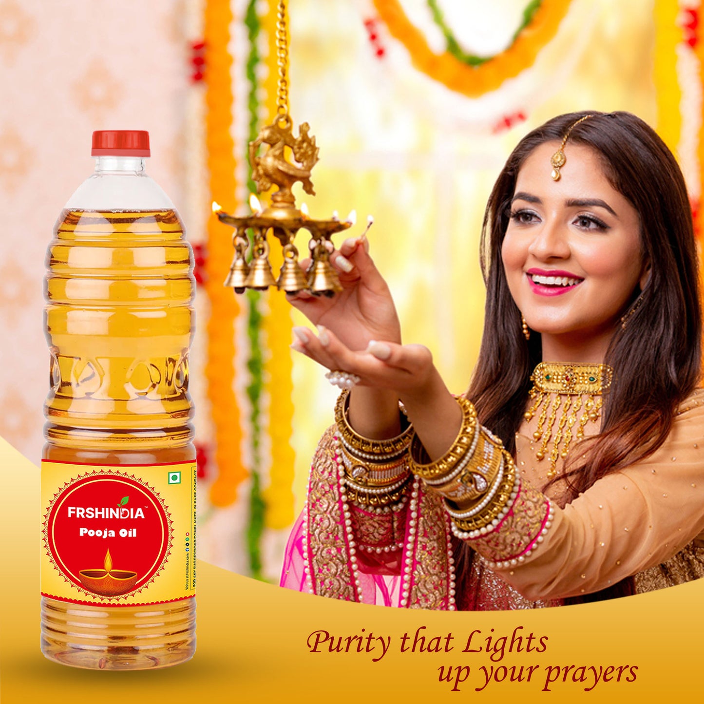 FRSHINDIA Divine Glow Pooja Oil (1 Ltr.)