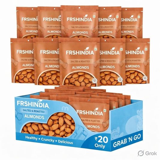 FRSHINDIA Salted & Roasted Almonds MRP 20 (pack of 10)