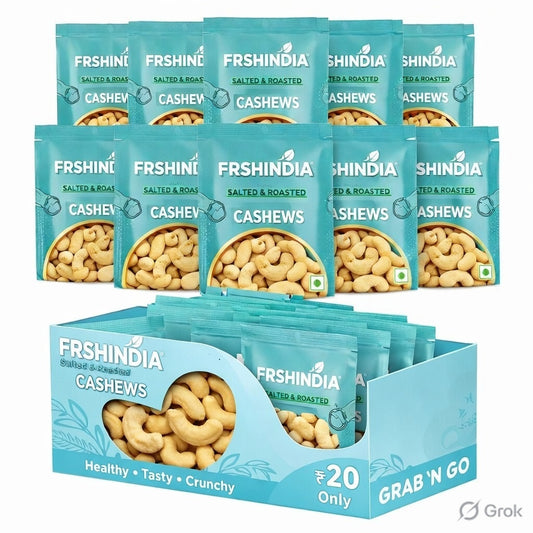 FRSHINDIA Salted & Roasted Cashews MRP 20 (pack of 10)