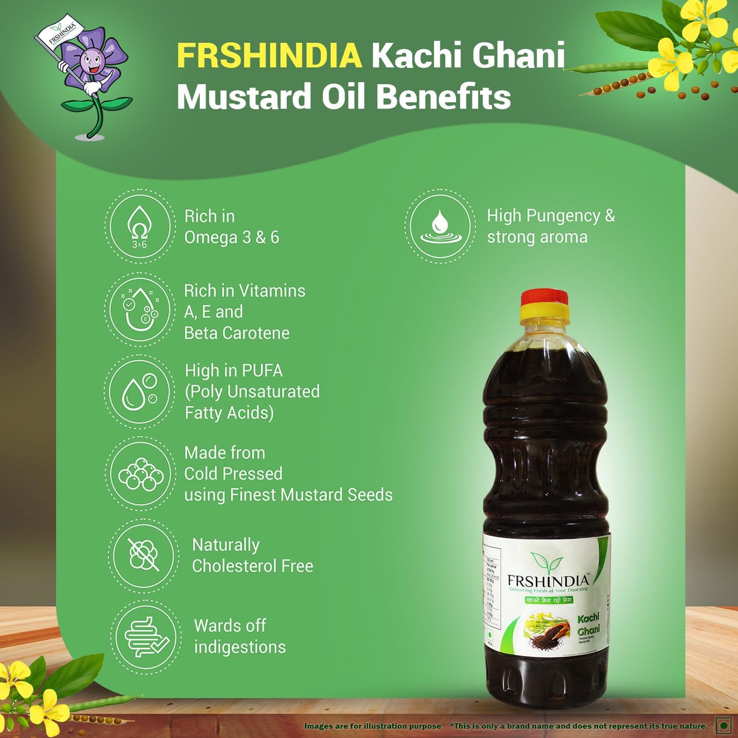 Premium Kachhi Ghani Pure Mustard Oil PET Bottle (1 L)