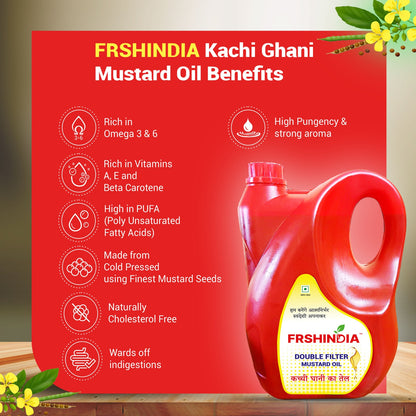 Premium Kachhi Ghani Pure Mustard Oil PET Can (5 L)