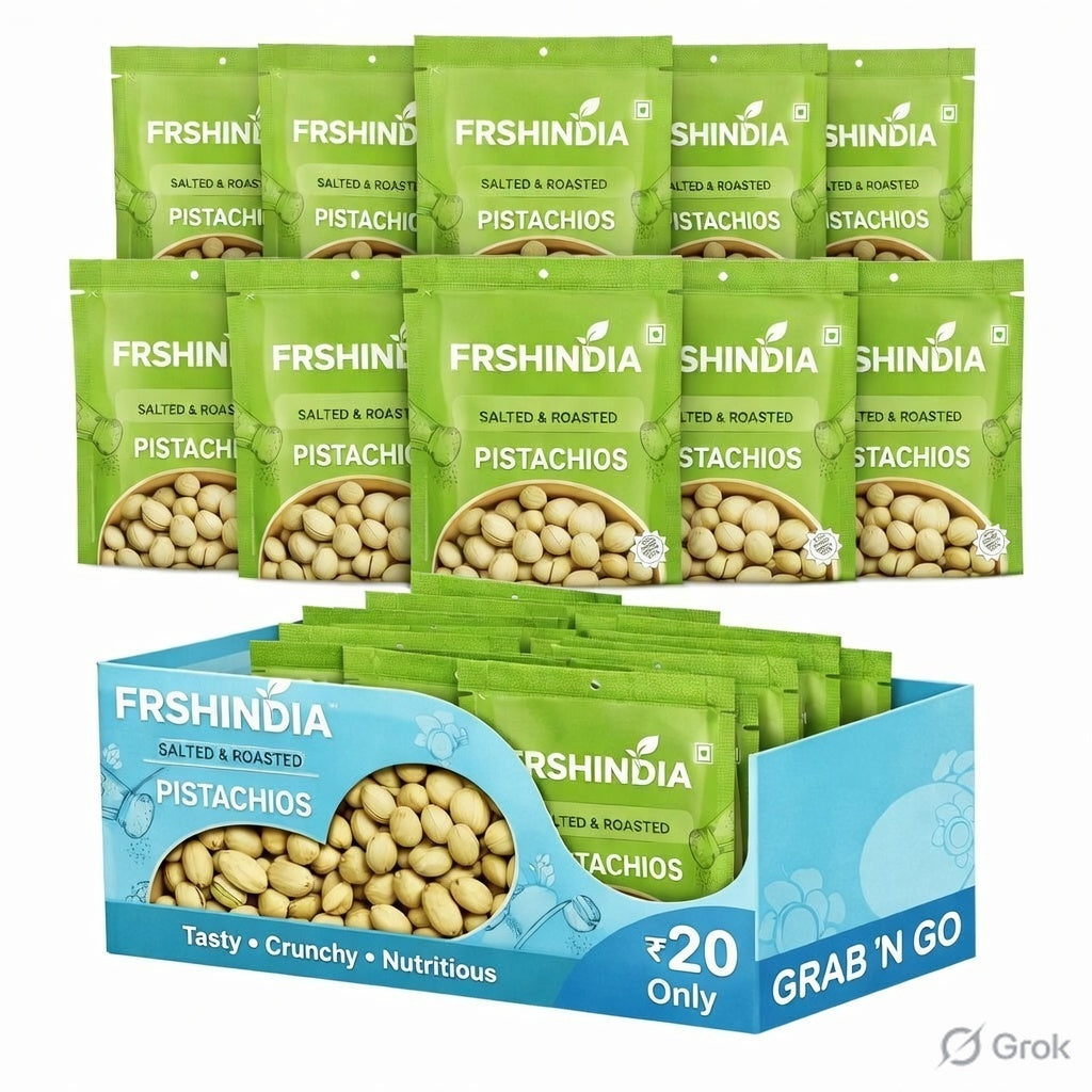FRSHINDIA Salted & Roasted Pistachios MRP 20 (pack of 10)